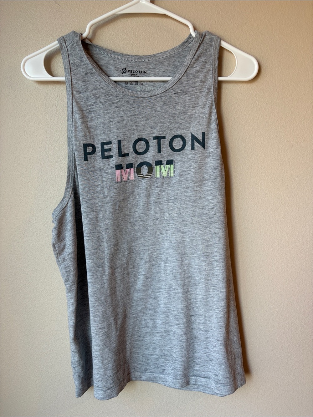 Peloton Grey Tank Top with Multicolor MOM Graphic